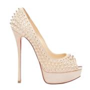 Pre-owned Leather heels Christian Louboutin Pre-owned , Beige , Dames