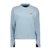 Logo Sweatshirt Lange Mouwen Rechte Pasvorm Moncler , Blue , Dames