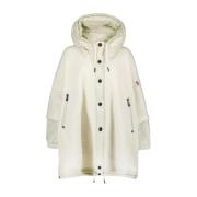 Alpaca Cape met hoge hals en capuchon Moncler , White , Dames