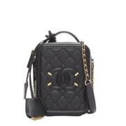 Pre-owned Leather chanel-bags Chanel Vintage , Black , Dames