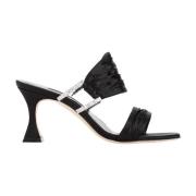 Zwarte Satijnen Chinap Sandaal Manolo Blahnik , Black , Dames