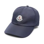 Blauwe Logo Satin Baseball Cap Moncler , Blue , Dames