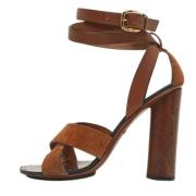 Pre-owned Leather sandals Gucci Vintage , Brown , Dames