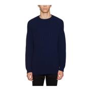 Wollen Crewneck Trui Daniele Alessandrini , Blue , Heren