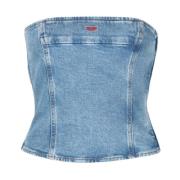 Stijlvolle Mouwloze Top Diesel , Blue , Dames