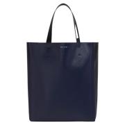 Museo soft grote tas van leer Marni , Blue , Heren