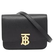 Pre-owned Leather shoulder-bags Burberry Vintage , Black , Dames