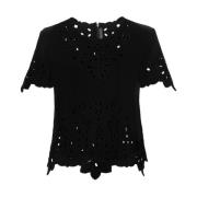 Zwarte Top Ermanno Scervino , Black , Dames