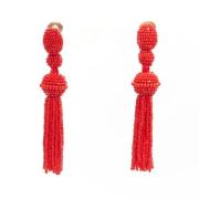 Pre-owned Fabric earrings Oscar De La Renta Pre-owned , Red , Dames
