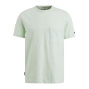 Slub Katoen Regular Fit T-shirt Cast Iron , Green , Heren