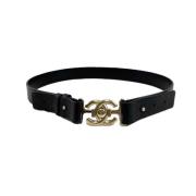 Pre-owned Leather belts Chanel Vintage , Black , Dames