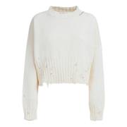 Verwarde katoenen cropped trui Marni , White , Dames