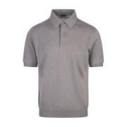 Luxe Grijs Zijde Blend Polo Shirt Kiton , Gray , Heren