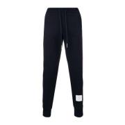 Blauwe Gestreepte Loopback Track Broek Thom Browne , Blue , Heren