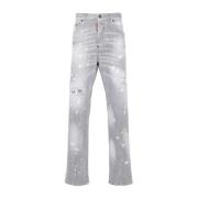 Distressed Straight-Leg Jeans Dsquared2 , Gray , Heren