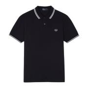 Klassieke katoenen polo met getipte details Fred Perry , Blue , Heren