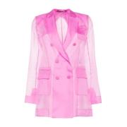 Roze Zijden Organza Jas Max Mara , Pink , Dames