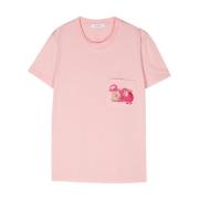 Roze Logo Versierd Crew Neck T-shirt Max Mara , Pink , Dames