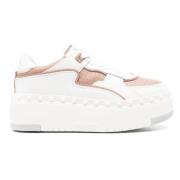 Witte leren sneakers met Rockstud-details Valentino , White , Dames