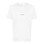 Wit Ronde Hals T-shirt met Print C.p. Company , White , Heren