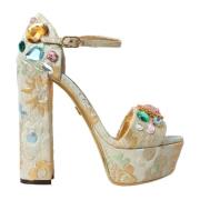 Kristalversierde Bloemsandalen Dolce & Gabbana , Multicolor , Dames