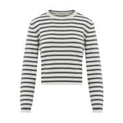 Panama Gestreepte Crew Neck Paillet Top Brunello Cucinelli , Multicolo...