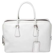 Pre-owned Leather handbags Prada Vintage , White , Dames