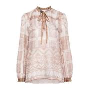 Gedrukte Zijden Shirt Beige Pierre-Louis Mascia , Multicolor , Dames