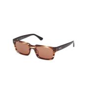 Stijlvolle zonnebril bruin donker rechthoekig WEB Eyewear , Brown , He...