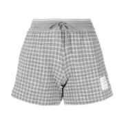 Grijze Geruite Tweed Track Shorts Thom Browne , Gray , Dames