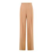 Flowing Bruine Satijnen Broek Max Mara Studio , Brown , Dames