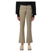 Cropped Fringed Pant Fay , Beige , Dames