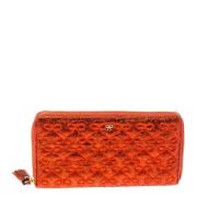 Pre-owned Leather wallets Anya Hindmarch Pre-owned , Orange , Dames
