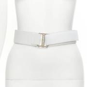 Pre-owned Leather belts Chanel Vintage , White , Dames