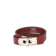 Pre-owned Leather bracelets Hermès Vintage , Red , Dames