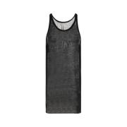 Zwarte Wollen Tanktop Ronde Hals Rick Owens , Black , Heren