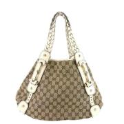 Pre-owned Canvas shoulder-bags Gucci Vintage , Beige , Dames