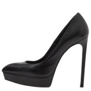 Pre-owned Leather heels Yves Saint Laurent Vintage , Black , Dames