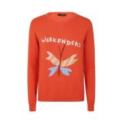 Rode Crew Neck Sweater Weekend , Red , Dames