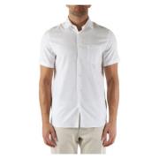 Regular Fit Katoenen Korte Mouw Overhemd Lacoste , White , Heren
