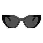 Cat-Eye zonnebril in glanzend zwart Prada , Black , Dames
