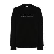 Zwarte Logo Print Crew Neck Sweater Stella McCartney , Black , Dames