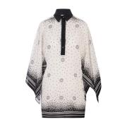 Witte Zijden Kaftan met Polka Dots Elie Saab , Multicolor , Dames