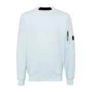 Gebreide Crewneck Sweater met Logo Detail C.p. Company , Blue , Heren