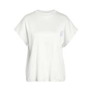 Gedrukte T-shirt Top Noisy May , White , Dames