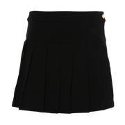 Monogram Geplooide Mini Rok Palm Angels , Black , Dames