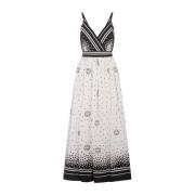 Witte Polka Dot Midi Jurk Elie Saab , Multicolor , Dames