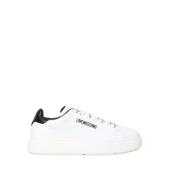 Stoere Sneaker van Wit Leer Love Moschino , White , Dames