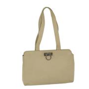 Pre-owned Leather shoulder-bags Salvatore Ferragamo Pre-owned , Beige ...