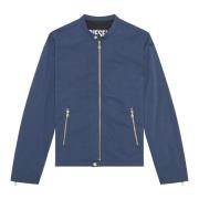 Biker jacket in cotton-touch nylon Diesel , Blue , Heren